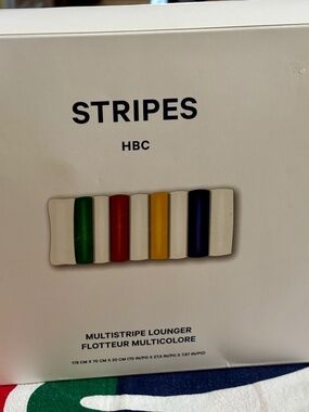 HBC STRIPES "Multistripe Lounger" PVC & SEALED in plastic packaging.